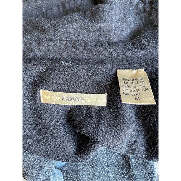 Moda Campia Moda Floral Hawaiian Shirt Resort Tropical Button Up Black M - Picture 2 of 3